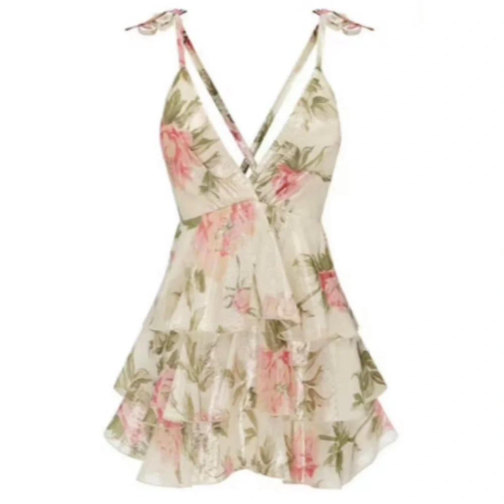 Alice McCall Salvatore Mini Dress- Floral Gold - Picture 7 of 12